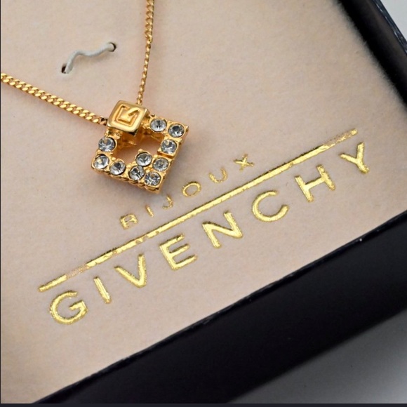 Givenchy Gold and Rhinestone “G” Logo Necklace - Picture 2 of 7